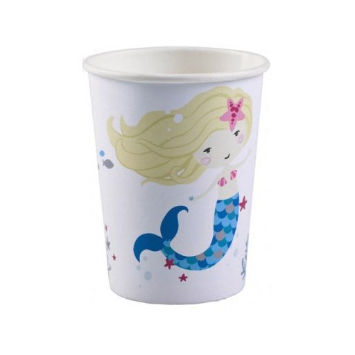 Sellő Shellebrate White papír pohár 8 db-os 250 ml