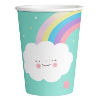   Szivárvány és Felhő Rainbow and Cloud papír pohár 8 db-os 250 ml