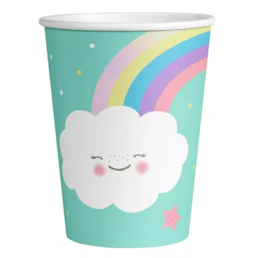   Szivárvány és Felhő Rainbow and Cloud papír pohár 8 db-os 250 ml