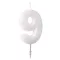 Fehér White csillámos gyertya 9-es 6,5 cm