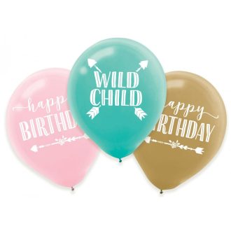   Happy Birthday Boho léggömb, lufi 6 db-os 11 inch (27,5 cm)