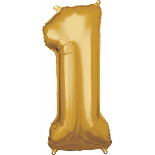 Arany Gold óriás 1-es szám fólia lufi 83x38 cm