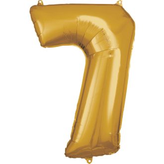 Arany Gold óriás szám fólia lufi 7-es, 83x55 cm