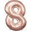 Rose Gold óriás szám fólia lufi 8-as, 83*55 cm