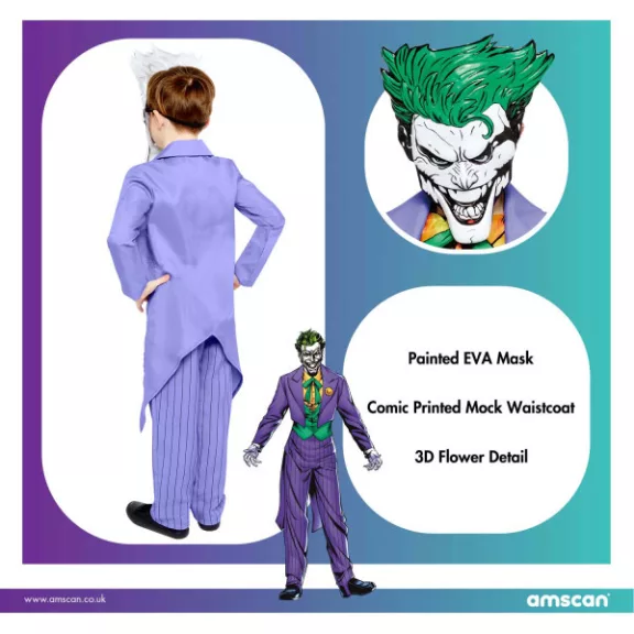 Batman Joker Comic jelmez 4-6 év