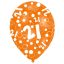 Happy Birthday 21 Orange léggömb, lufi 6 db-os 11 inch (27,5cm)