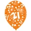Happy Birthday 21 Orange léggömb, lufi 6 db-os 11 inch (27,5cm)