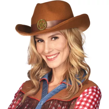 Cowgirl Brown kalap, jelmez kiegészítő