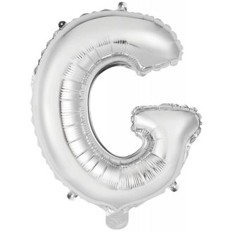 Silver, Ezüst G betű fólia lufi 45 cm