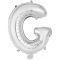 Ezüst Silver G betű fólia lufi 45 cm