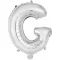 Ezüst Silver G betű fólia lufi 45 cm
