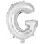 Silver, Ezüst G betű fólia lufi 45 cm