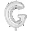 Ezüst Silver G betű fólia lufi 45 cm
