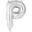 Ezüst Silver P betű fólia lufi 45 cm