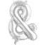 Ezüst Silver & betű fólia lufi, 46 cm
