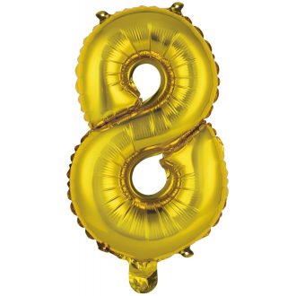 Arany Gold 8-as szám fólia lufi 46 cm