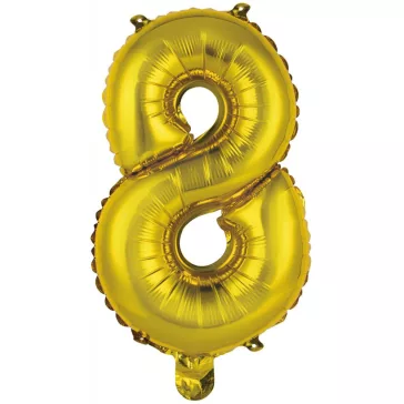Arany Gold 8-as szám fólia lufi 46 cm