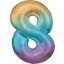 Színes Pastel Rainbow óriás szám fólia lufi 8-as, 83 cm