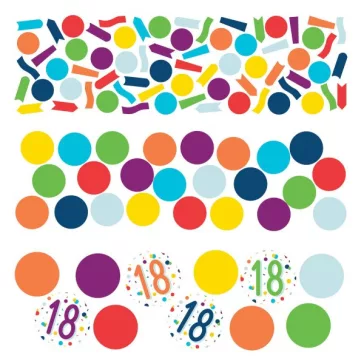 Színes Colorful Happy Birthday 18 konfetti