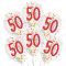 Happy Birthday 50 Droplets konfettivel töltött léggömb, lufi 6 db-os 11 inch (27,5 cm)