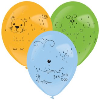   Számösszekötős Animals léggömb, lufi 3 db-os tollal 14 inch (35,5 cm)