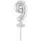 Ezüst Silver 9-es szám fólia lufi tortára 13 cm