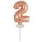 Színes Rose Gold 2-es szám fólia lufi tortára 13 cm