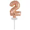 Színes Rose Gold 2-es szám fólia lufi tortára 13 cm