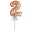 Színes Rose Gold 2-es szám fólia lufi tortára 13 cm