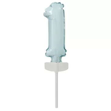 Kék Pastel 1-es szám fólia lufi tortára 13 cm
