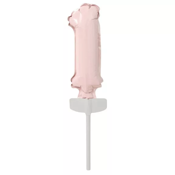 Rózsaszín Pastel 1-es szám fólia lufi tortára 13 cm Rózsaszín Pastel 1-es szám fólia lufi tortára 13 cm