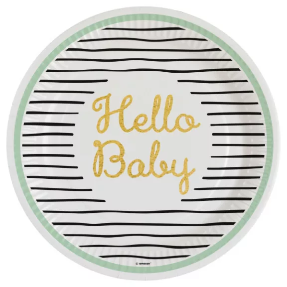 Hello Baby Gold papírtányér 8 db-os 23 cm Hello Baby Gold papírtányér 8 db-os 23 cm