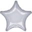 Metallic Silver csillag fólia lufi 48 cm