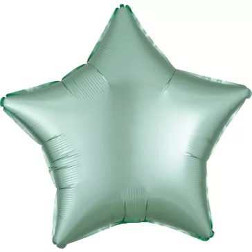 Zöld Silk Lustre Mint csillag fólia lufi 48 cm