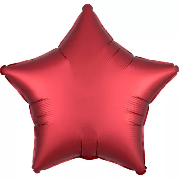 Piros Silk Dark csillag fólia lufi 48 cm