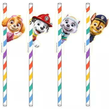   Mancs Őrjárat Color Paws papír szívószál, 8 db-os szett