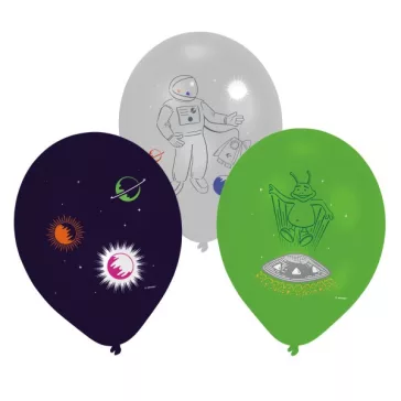 Űr Rocket léggömb, lufi 6 db-os 11 inch (27,5 cm)