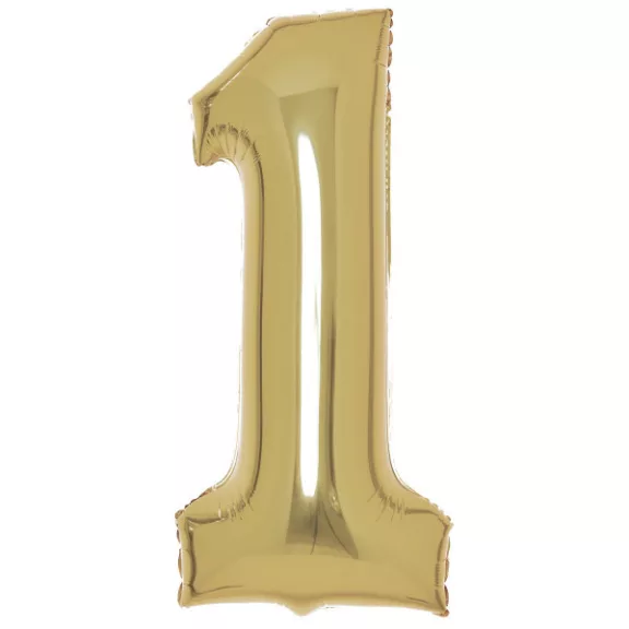 Arany White Gold 1-es szám fólia lufi 82 cm Arany White Gold 1-es szám fólia lufi 82 cm