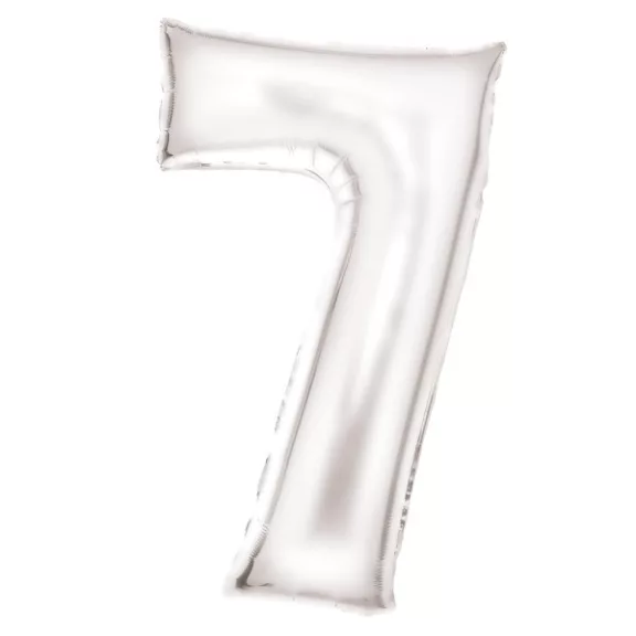 Fehér Lustre White 7-es szám fólia lufi 86 cm Fehér Lustre White 7-es szám fólia lufi 86 cm