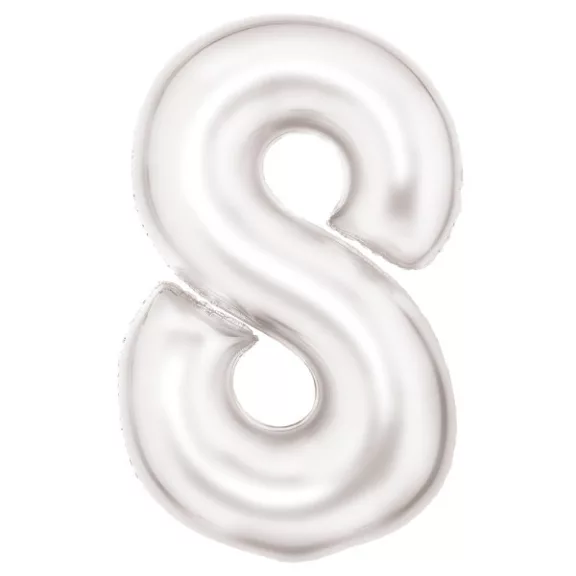 Fehér Lustre White 8-as szám fólia lufi 86 cm Fehér Lustre White 8-as szám fólia lufi 86 cm