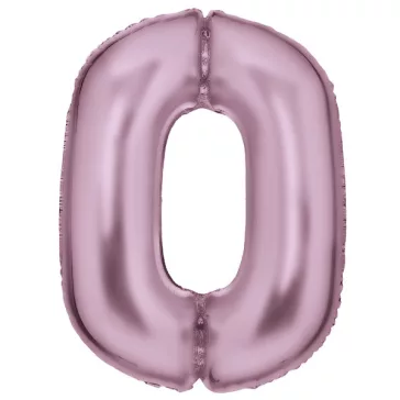 Rózsaszín Lustre Pastel Pink 0-ás szám fólia lufi 86 cm