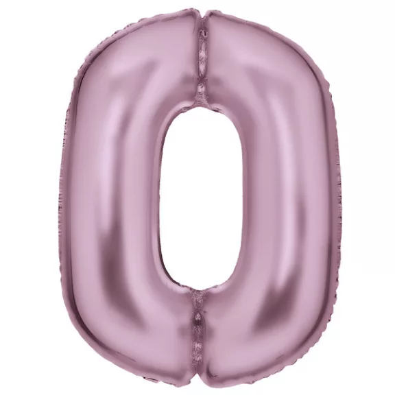 Rózsaszín Lustre Pastel Pink 0-ás szám fólia lufi 86 cm Rózsaszín Lustre Pastel Pink 0-ás szám fólia lufi 86 cm