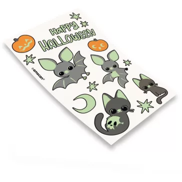 Halloween Cats and Bats világító tetkó