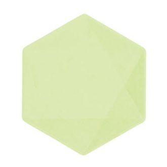 Zöld Vert Decor hatszögletű lapostányér 6 db-os 15,8 cm