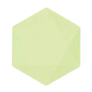 Zöld Vert Decor hatszögletű lapostányér 6 db-os 15,8 cm