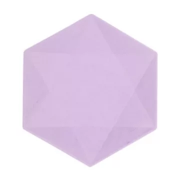 Lila Vert Decor hatszögletű lapostányér 6 db-os 15,8 cm