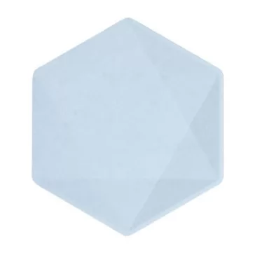 Kék Vert Decor hatszögletű lapostányér 6 db-os 15,8 cm