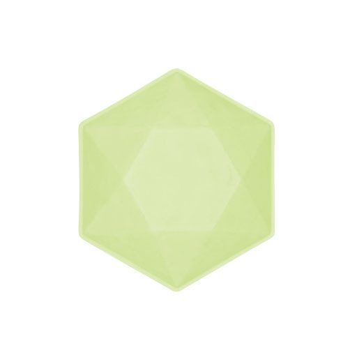 Zöld Vert Decor hatszögletű mélytányér 6 db-os 15,8 cm