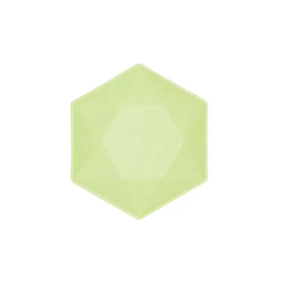 Zöld Vert Decor hatszögletű mélytányér 6 db-os 15,8 cm