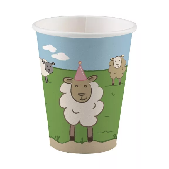 Farm Party papír pohár 8 db-os 250 ml Farm Party papír pohár 8 db-os 250 ml